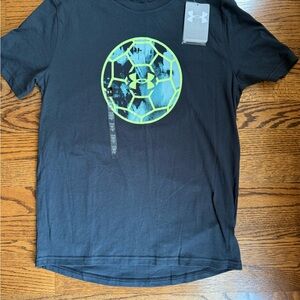 Under Armour Charcoal Tee with Neon Graphic